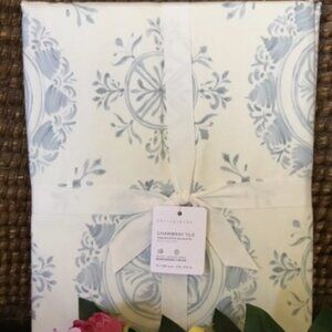 Pottery Barn Chambray Tile Collection Tablecloth